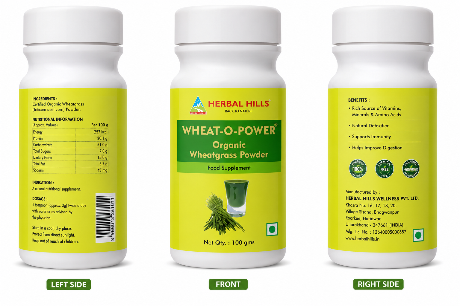 Organic Wheatgrass Powder – Daily Green Superfood - 100 gms